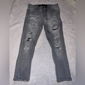 Jordan Craig Boys Kids Legacy Edition Ripped Skinny Jeans | Size 6 | Gray |